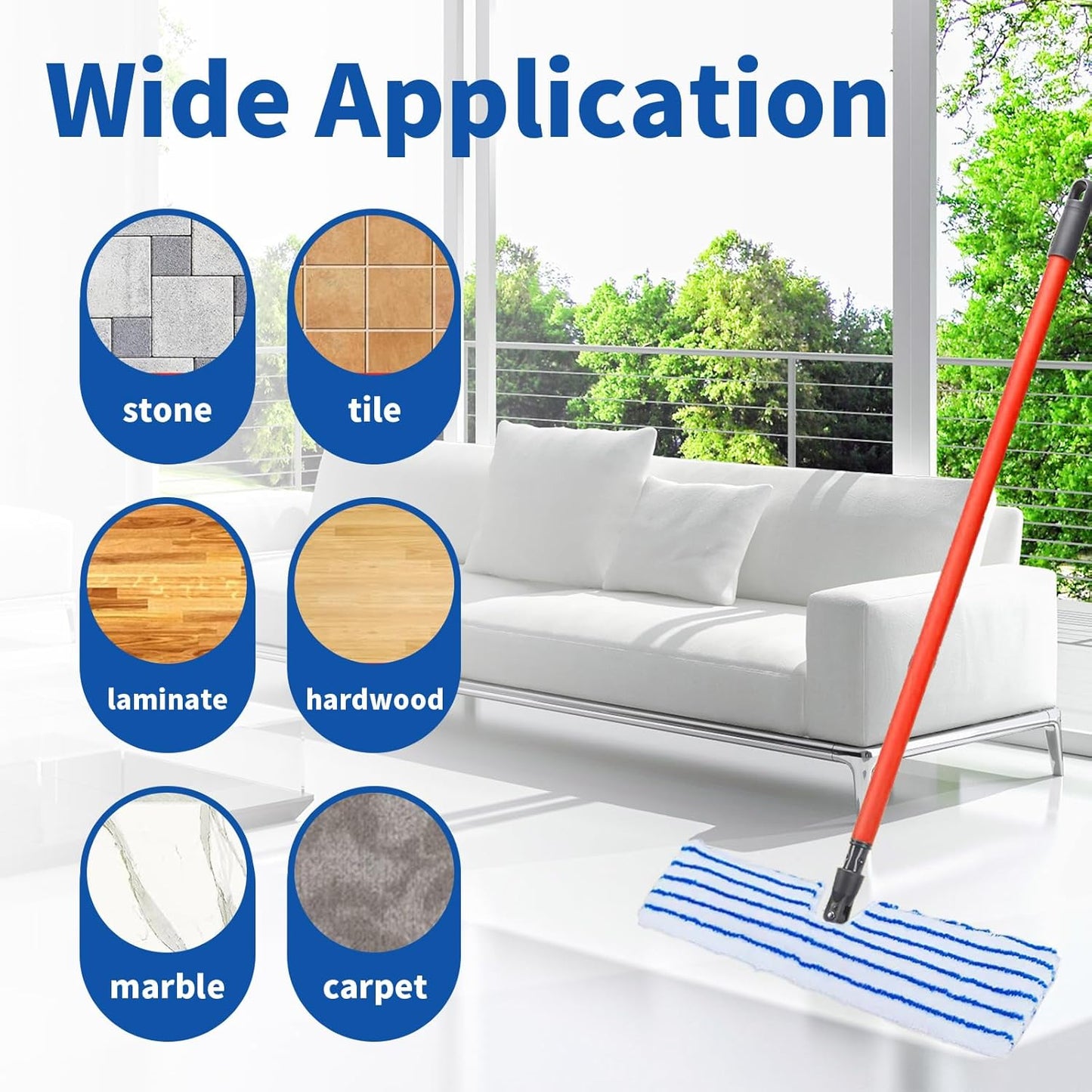 4 Pack Microfiber Mop Pads for O Cedar Mop Replace Head, Flip Mop Refills Compatible with O-Cedar Hardwood Floor 'N More, Reusable & Washable Mop Covers for Dry/Wet Use