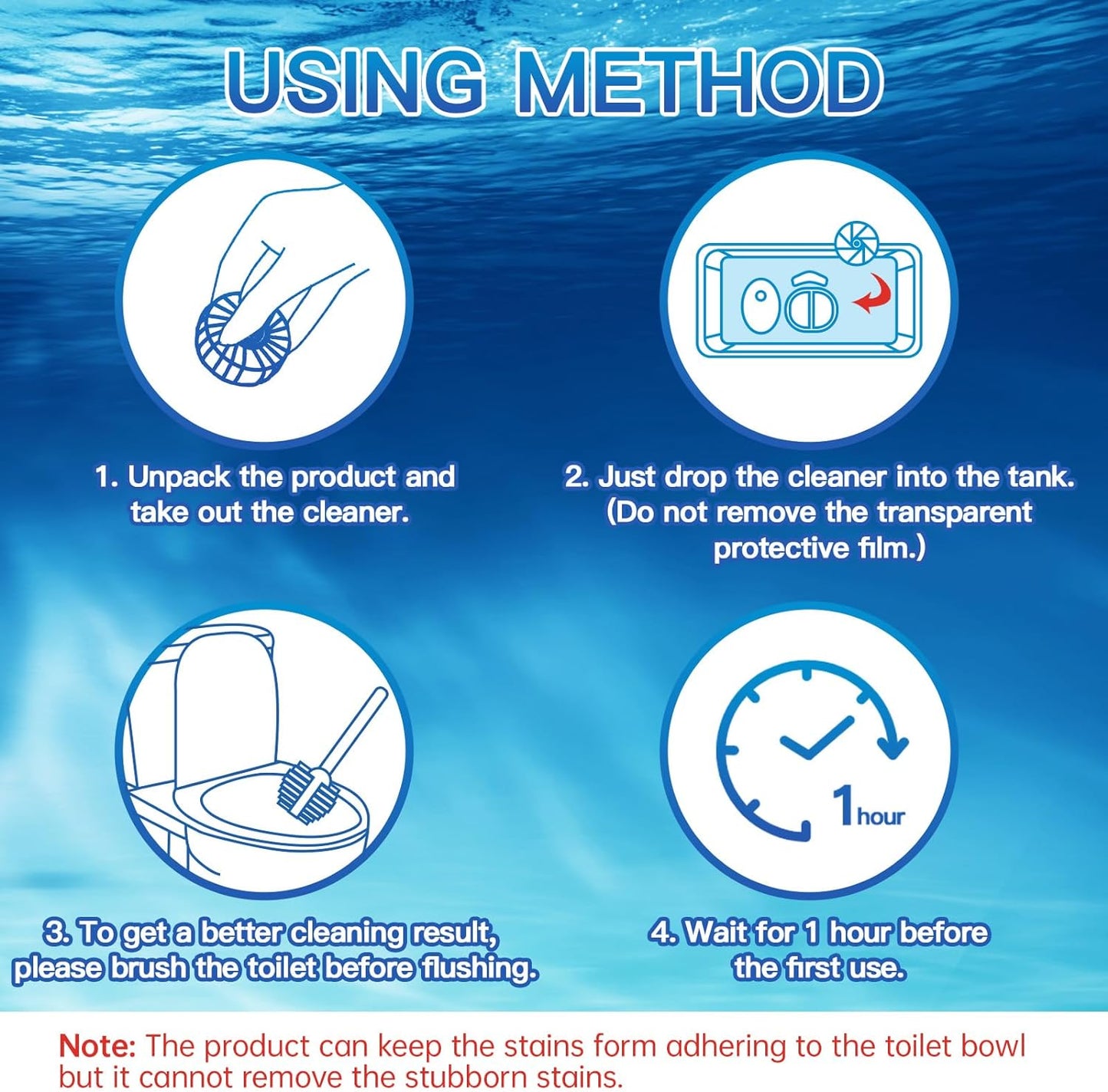 Vacplus Automatic Toilet Bowl Cleaner Tablets, Bathroom Toilet Tank Cleaner (50 PACK), VA-T165