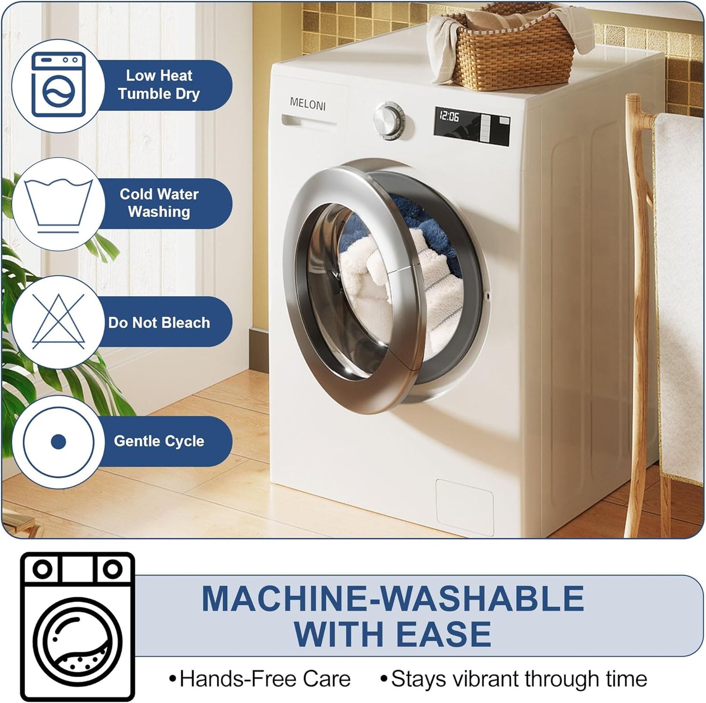 OTOB All Seasons Sofa Covers for 3 Cushion Couch Washable, Fuzzy Non Slip Kids & Pet Friendly Couch Cover Furniture Protector, Soft Plush Sofa Slipcovers Dog Bed Mats (Navy Blue, 31.5" x 70.9'')