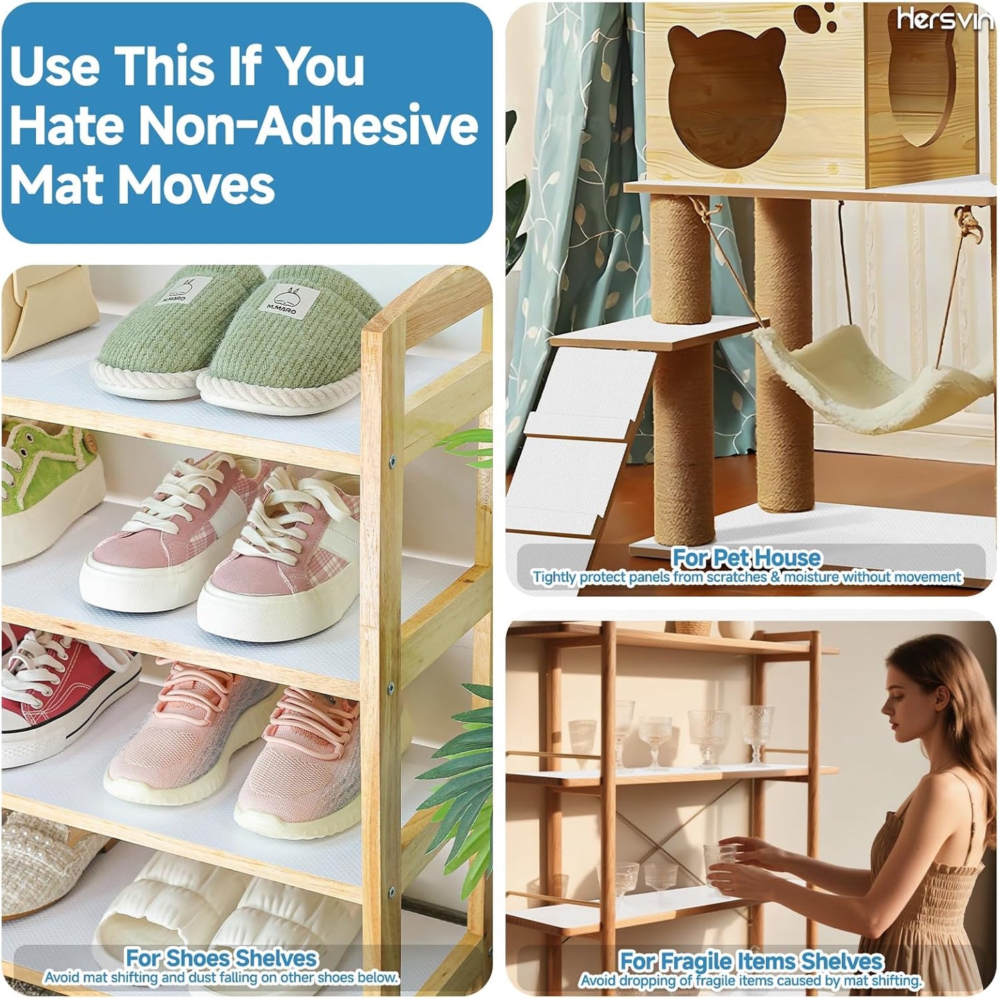 Shelf Liners 12 in x 20 ft Self-Adhesive EVA Drawer Mats, Cupboard Protector, Kitchen Cabinet Lining Fridge Liner (White Flat Dot, 30.5x610cm)