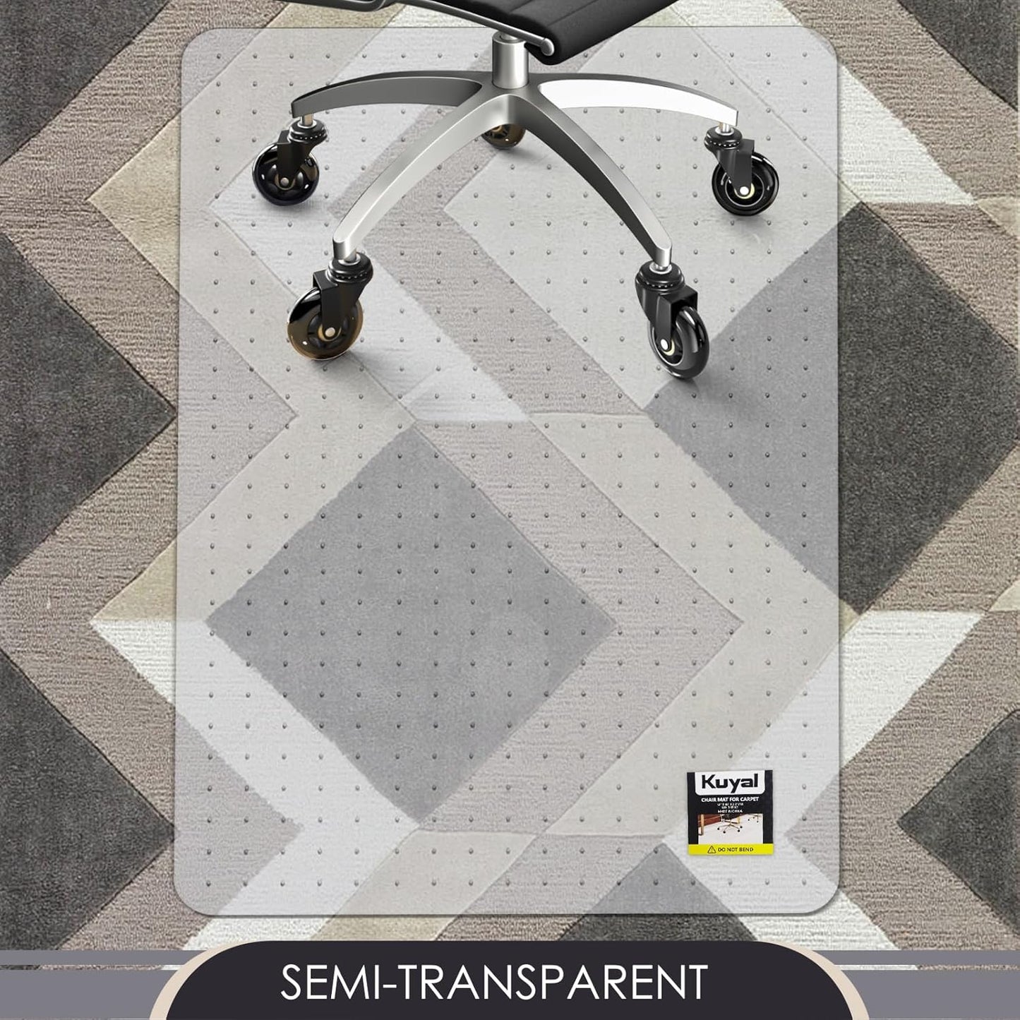 Kuyal Office Chair Mat for Carpet, 32x48 Clear Heavy Duty Computer Chair Mat, Under Desk Protector Carpeted Floors Mat, Easy Chair Movement,Ship Flat