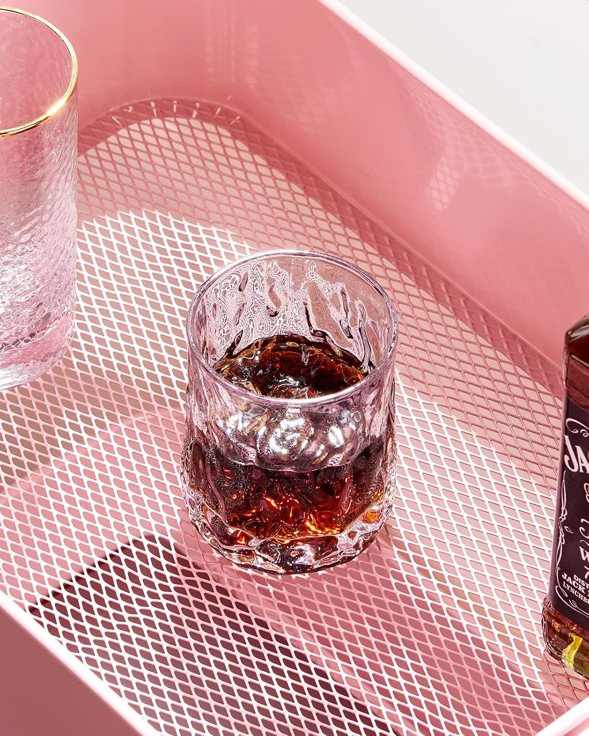 Pipishell 3 Tier Mesh Utility Cart, Rolling Metal Organization Cart with Handle and Lockable Wheels, Multifunctional Storage Shelves for Kitchen Living Room Office Pink