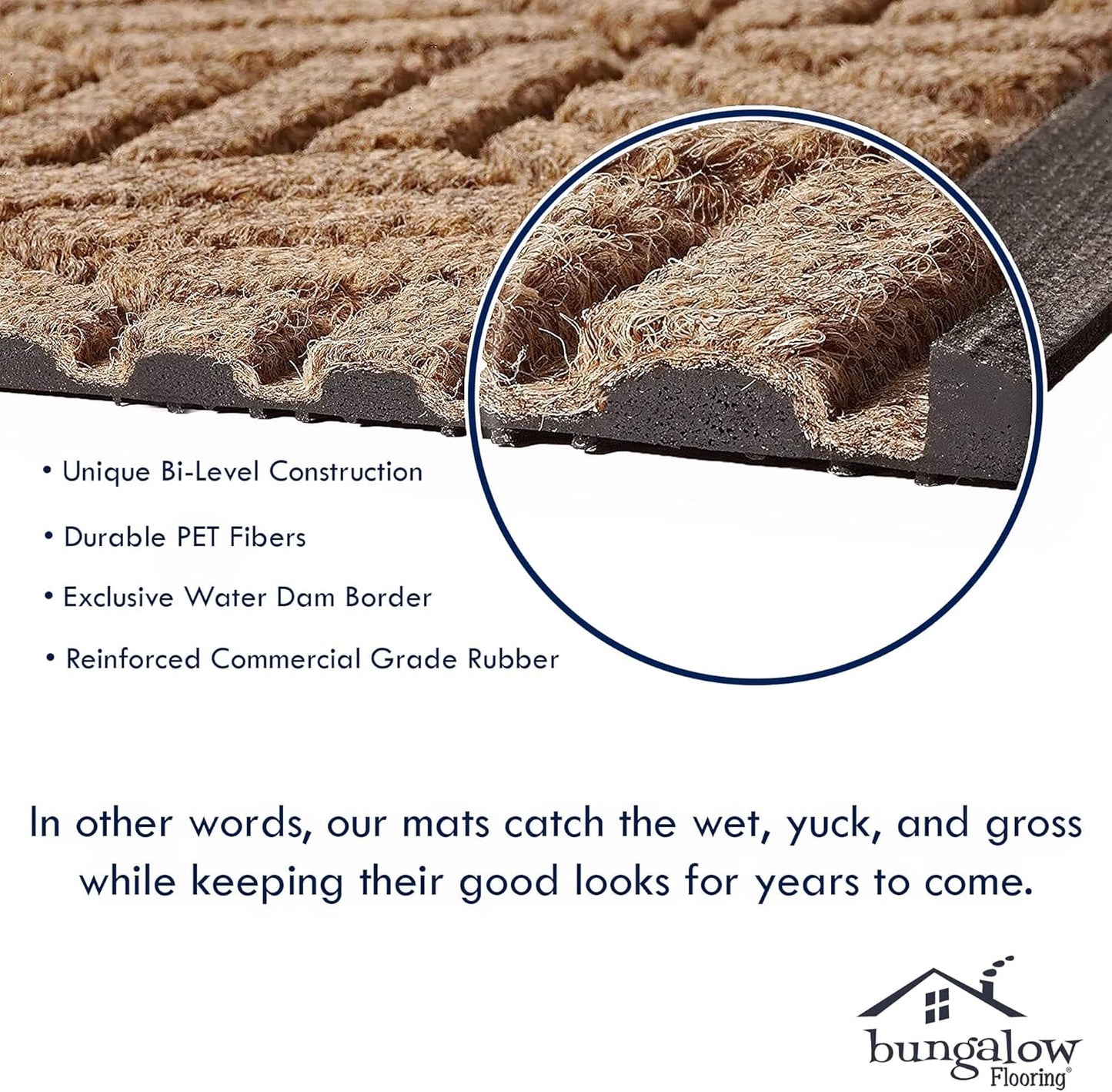 WaterHog Heavy Duty Doorway Mat, 4' x 6', Made in USA, Durable & Skid-Resistant Entryway Mat, Water-Trapping, Indoor/Outdoor Decorative Floor Covering, Cordova Collection, Medium Grey