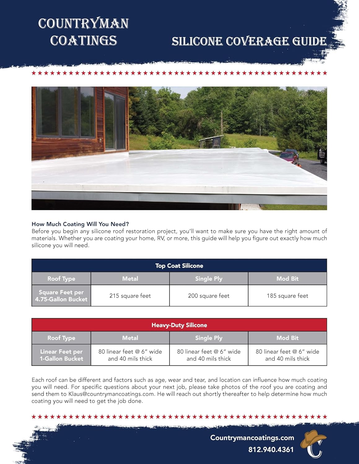 Countryman Coatings - 100% Silicone Roof Coating - Restore Your Roof in a Day - Seal Leaks, Cracks, Seams, Penetrations - Adheres to All Surfaces (1 Quart, Light Gray