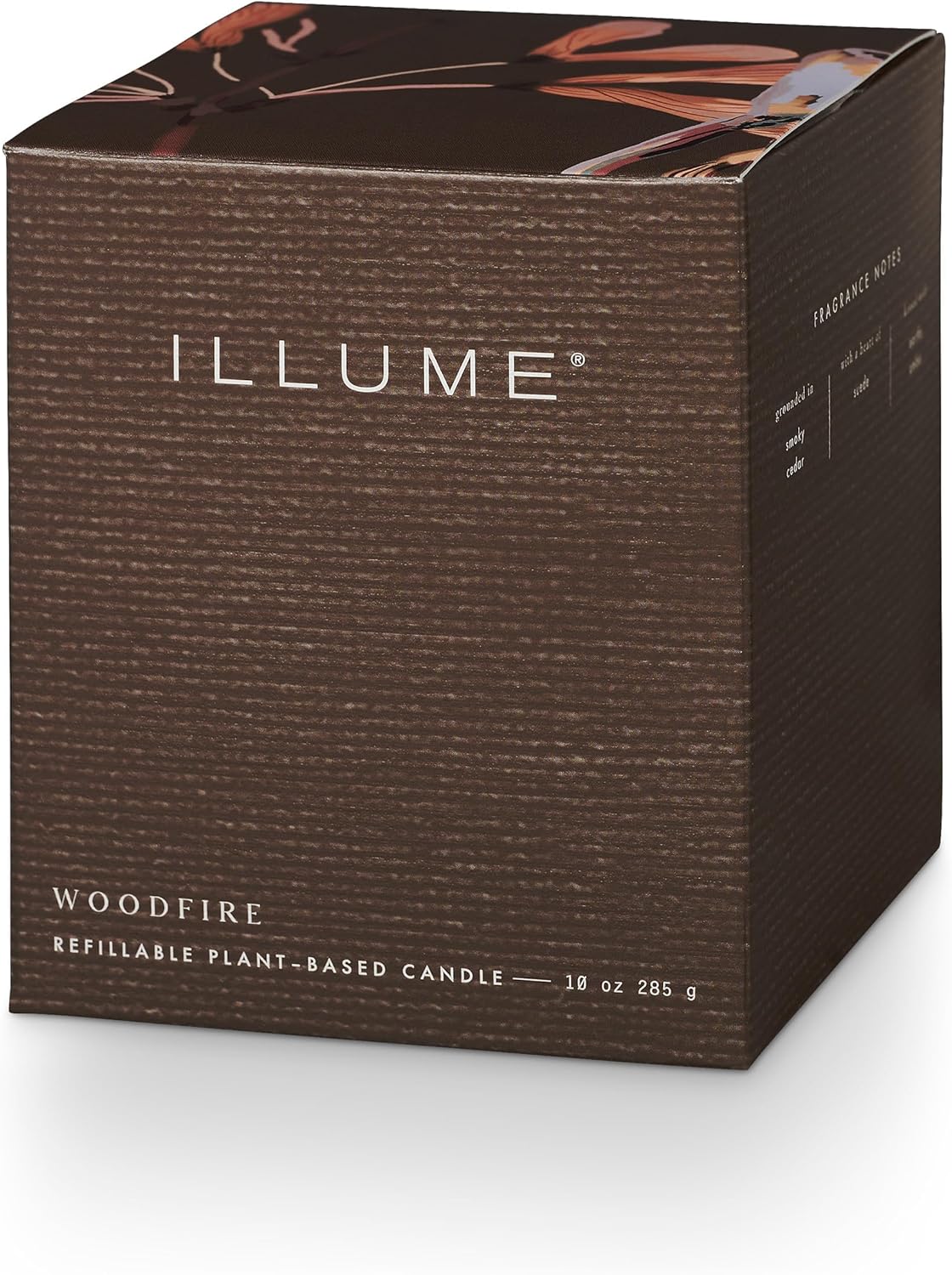 ILLUME Refillable Boxed Glass Candle, Woodfire