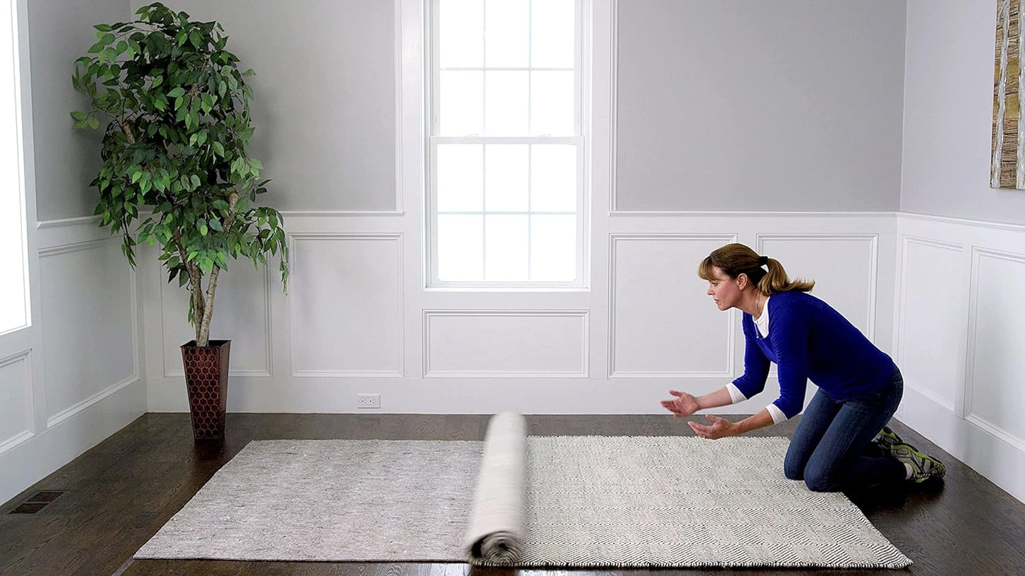 RUGPADUSA - Dual Surface - 6'7" x 9' - 1/8" Thick - Felt + Rubber - Non-Slip Backing Rug Pad - Adds Low-Profile Comfort and Protection