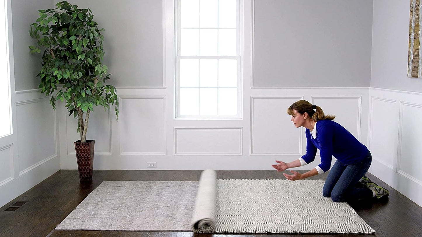 RUGPADUSA - Dual Surface - 8'10" x 11'10" - 1/8" Thick - Felt + Rubber - Non-Slip Backing Rug Pad - Adds Low-Profile Comfort and Protection