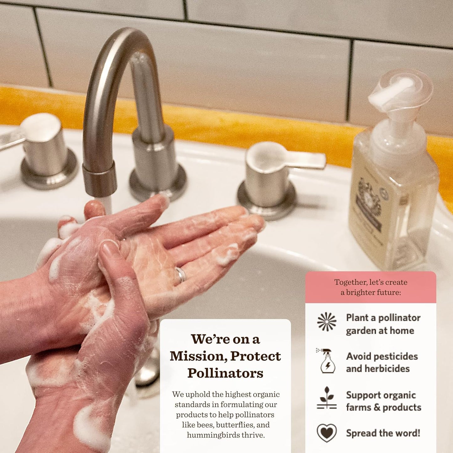 Moon Valley Herbal Foaming Hand Soap, Vegan (Candy Cane, Recyclable Bottle)