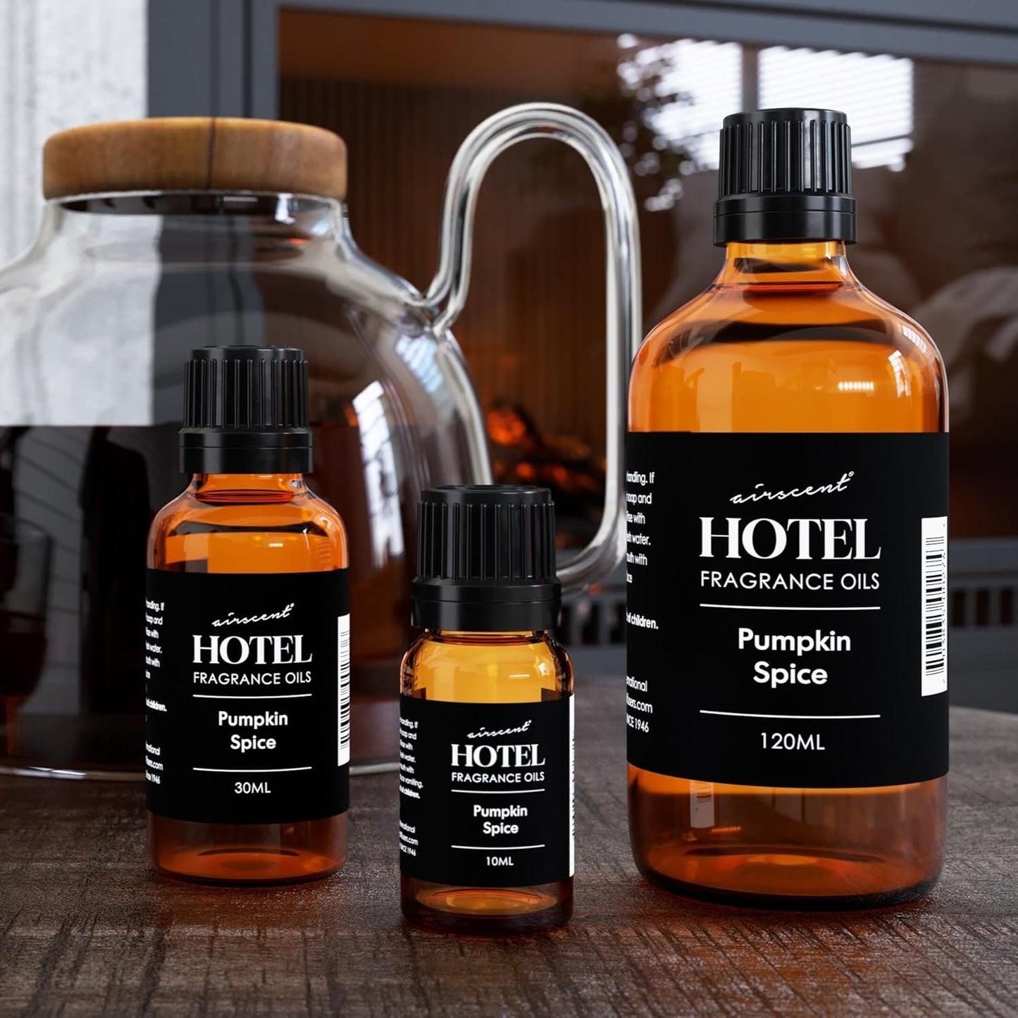 AirScent Pumpkin Spice Diffuser Oil - Pumpkin Spice Essential Oil Blend for Ultrasonic and Waterless Diffusers and Crafting - 30 mL, 1 fl oz Glass Dropper Bottle - Fall Scents