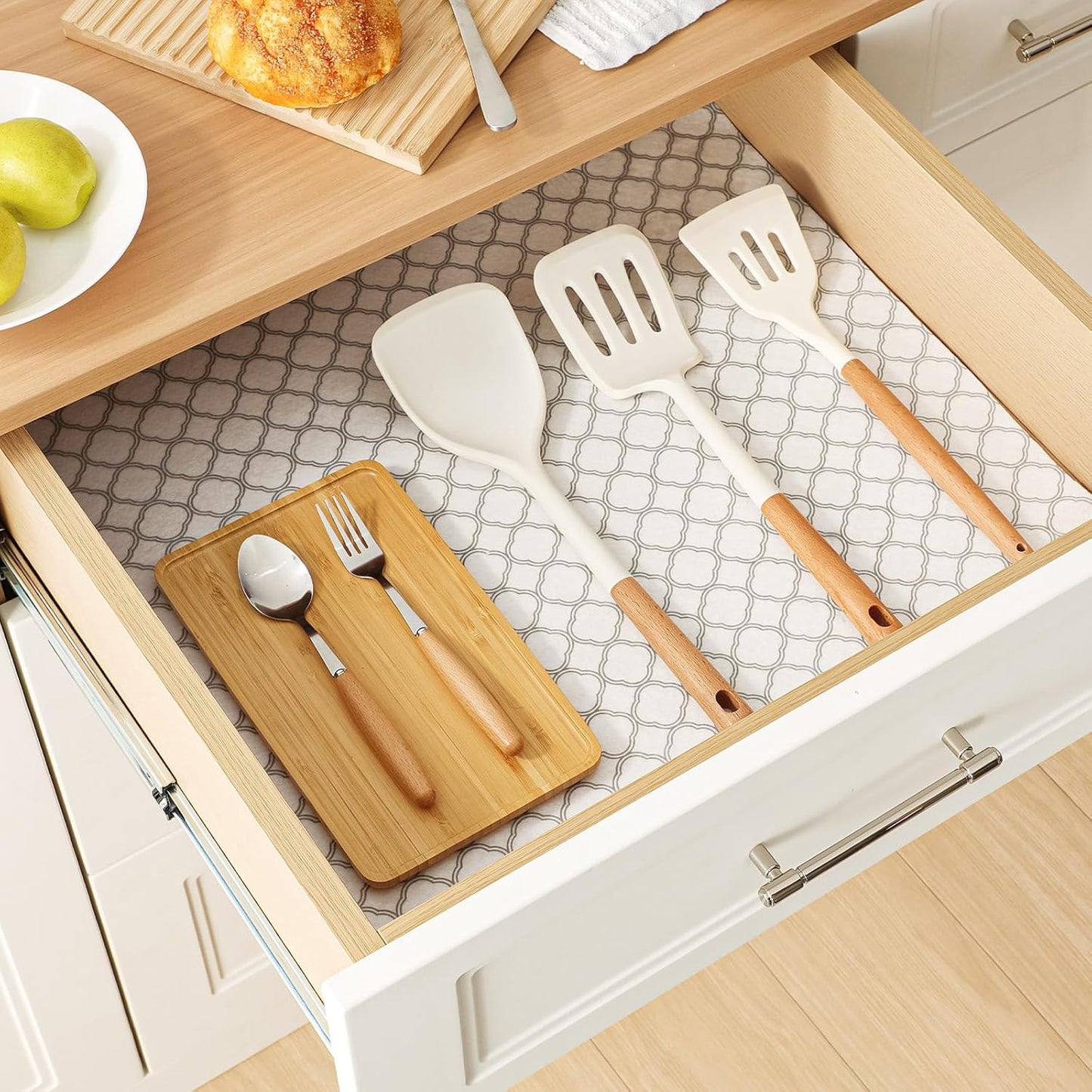 Cooyes Non Slip Refrigerator Liners, 2 in 1 Absorbent Fridge Liners and Fresh Mats Machine Washable, Refrigerator Shelf Paper for Glass Shelves Kitchen Cabinet Drawer