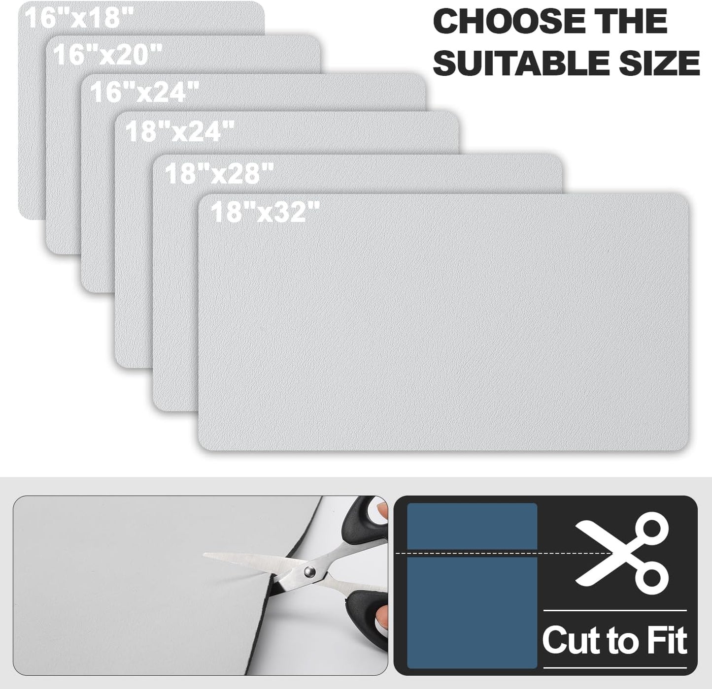 Dish Drying Mat for Kitchen Counter | Coffee Bar Mat for Countertops | Heat Resistant Drainer Mat with Non-slip Rubber Backed | Hide Stain Kitchen Absorbent Draining Mat | Light Grey 16"x20"