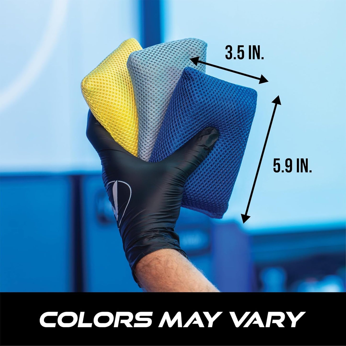 VIKING Mesh Bug Sponge, Car Wash Sponge for Cleaning Bugs and Tar, Royal Blue, 4 inch by 6 inch, 6 Pack