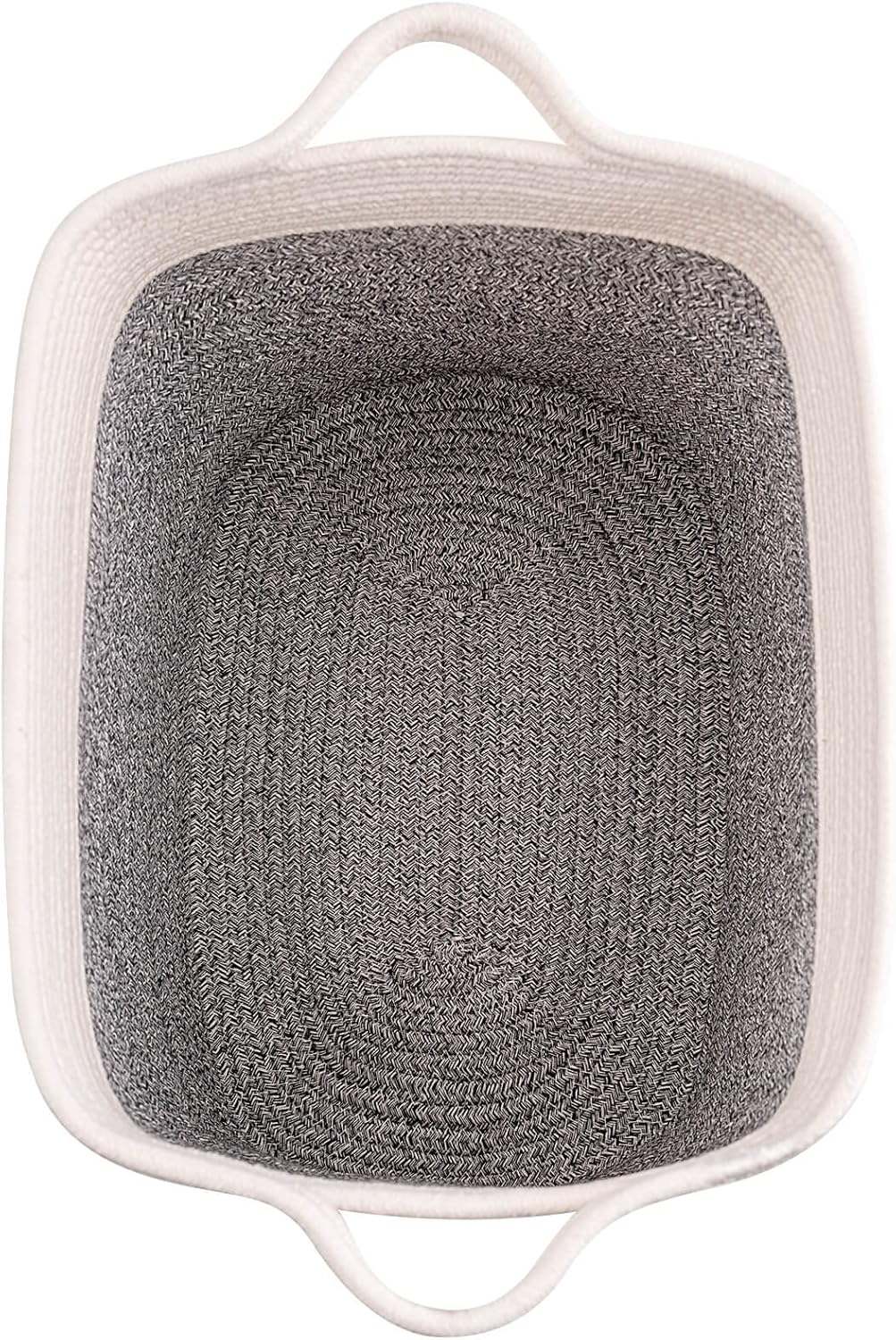 Medium and Large Woven Basket//With Handle, Used for Toys and Fabric Storage Basket used for Storing xl Storage Box, Decorative Storage Box Room (14L*15.7H R Silver Gray, 14L*10W*15.7H)