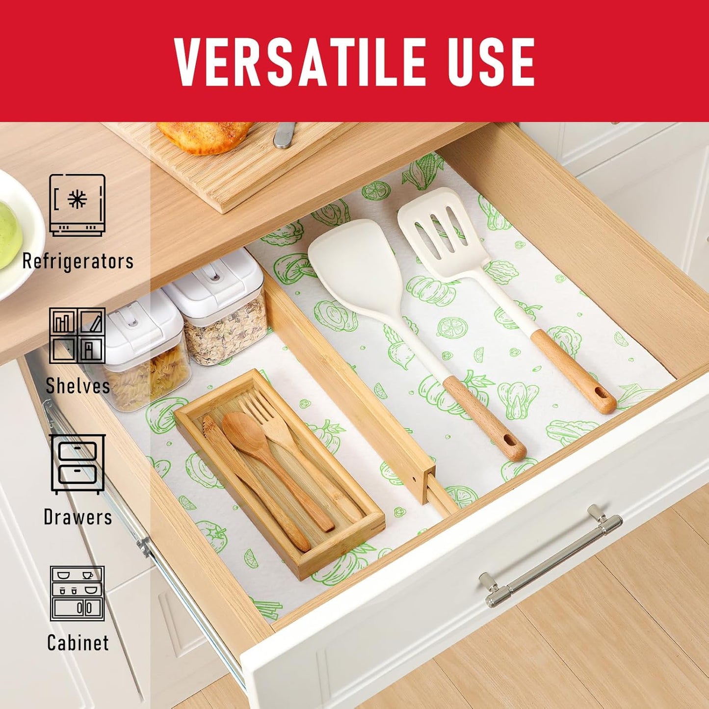 Cooyes 6 Pack Refrigerator Shelf Liners for French Door Fridge, 17.7" × 36" Extra Large, Non-Slip Fridge Mats Machine Washable, Refrigerator Drawer Liner for Glass Shelves Kitchen Cabinet