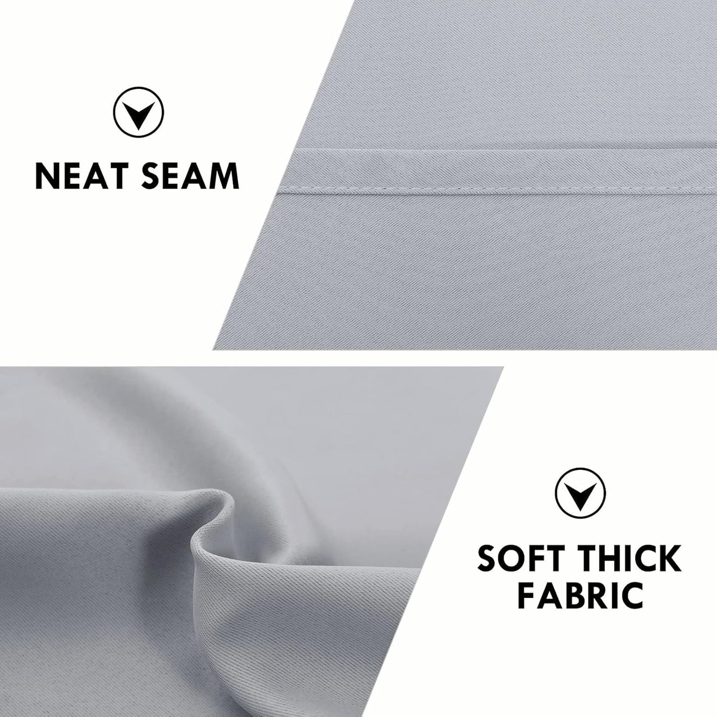 DWCN Blackout Curtains for Living Room Thermal Insulated, Energy Saving & Noise Reducing Bedroom Curtains, Silver Grey, W 70x L 72 Inch, Set of 2 Rod Pocket Curtain Panels