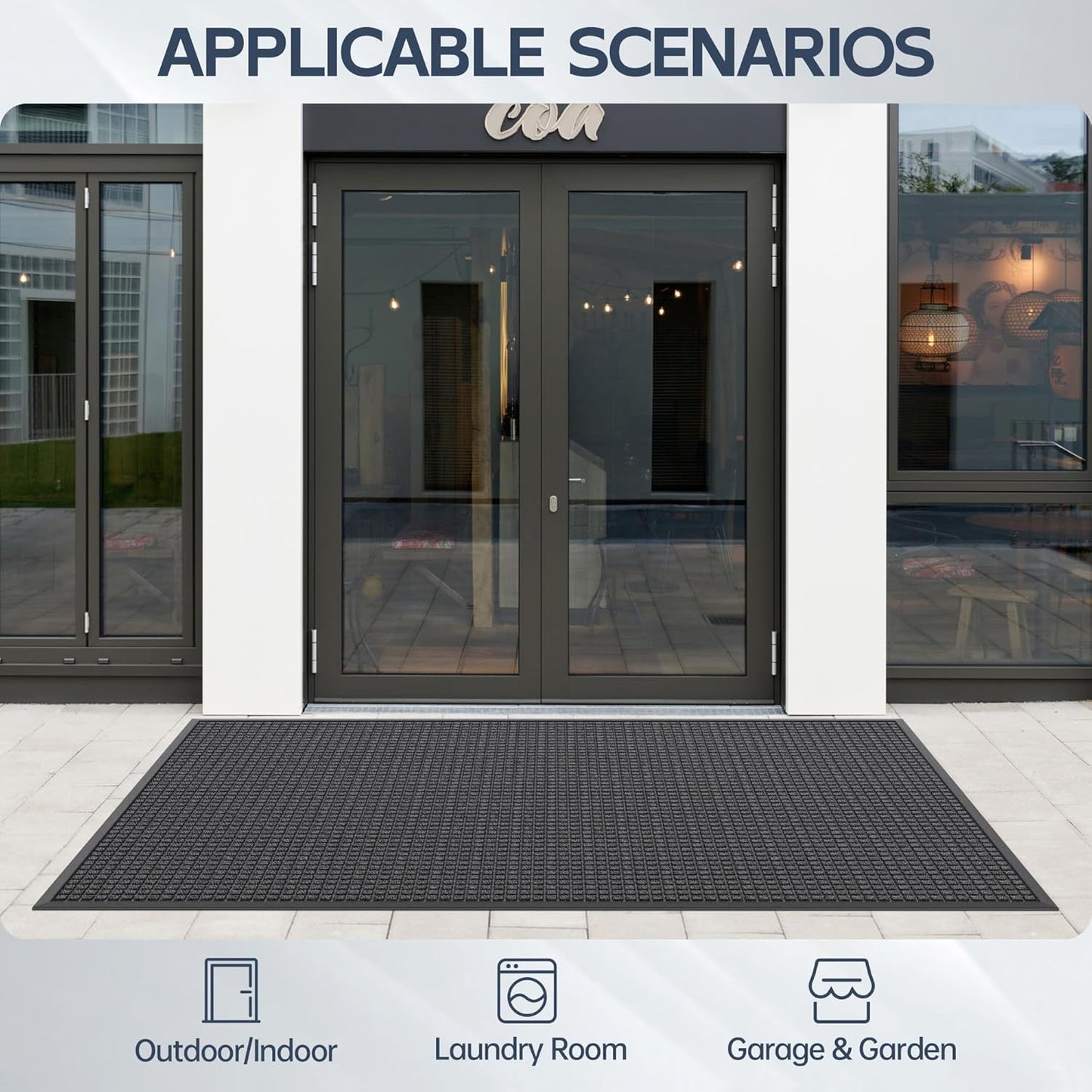 Amyracel Indoor Mat All Season Weather Outside Door Mats, 36"x48" Heavy Duty Rubber Backed Indoor Entrance Mat, Low Profile Doormat for Entryway, Waterproof Outdoor Welcome Door Mats