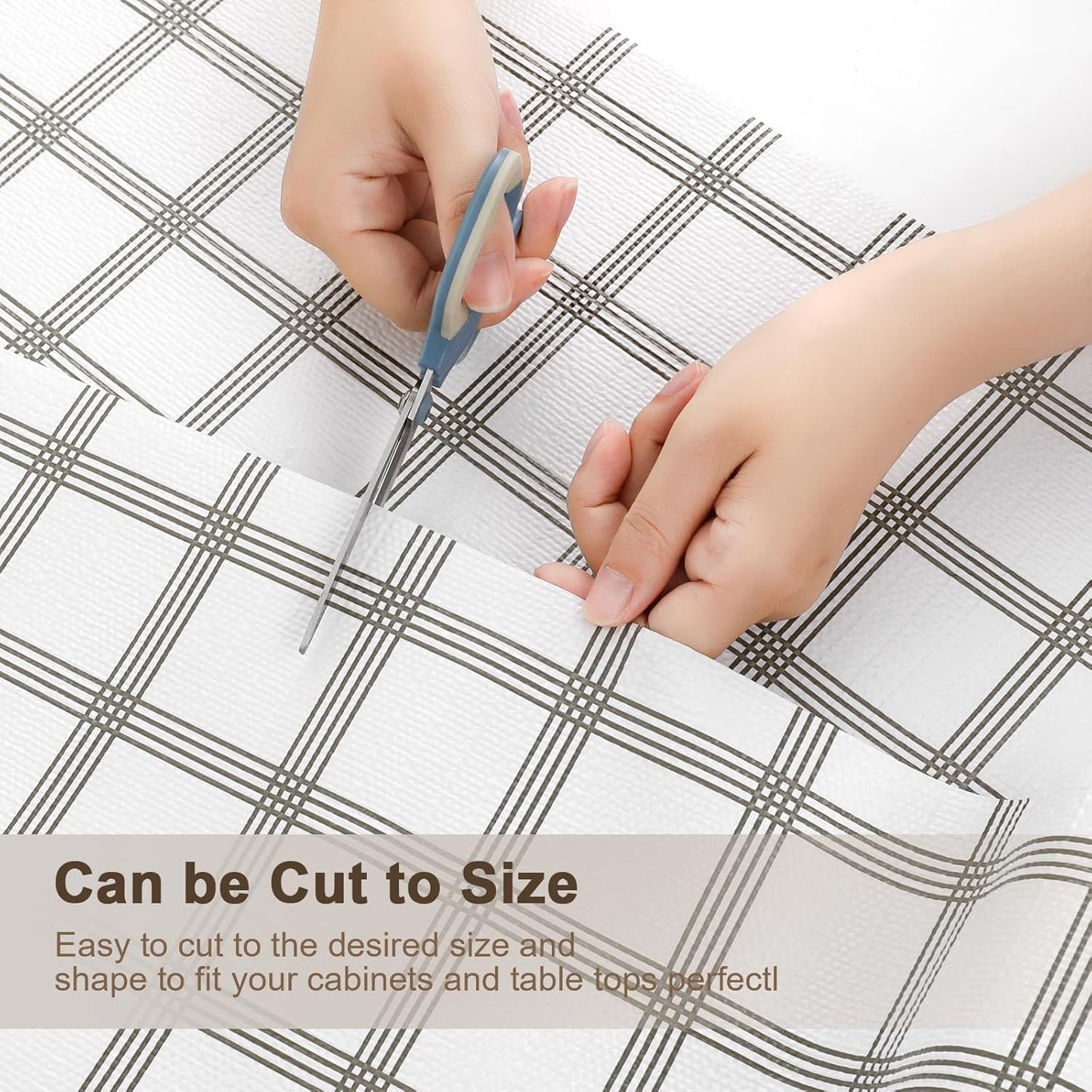 OcePor Non-Adhesive Drawer and Shelf Liner 24IN x 20FT,Non Slip Cabinet and Cupboard Liner, Kitchen Cabinet Liners for Shelves, Waterproof Drawer Shelf Liners for Cabinets/Bathroom Cupboard, Stripe