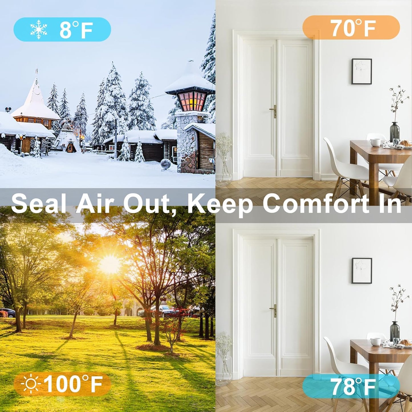 High Density Foam Weather Stripping Door Seal Strip Insulation Tape Roll for Insulating Door Frame, Window, Air Conditioner Self Adhesive Sealing Weatherstrip Dustproof (1 in x 1/2 in x 20 Ft)