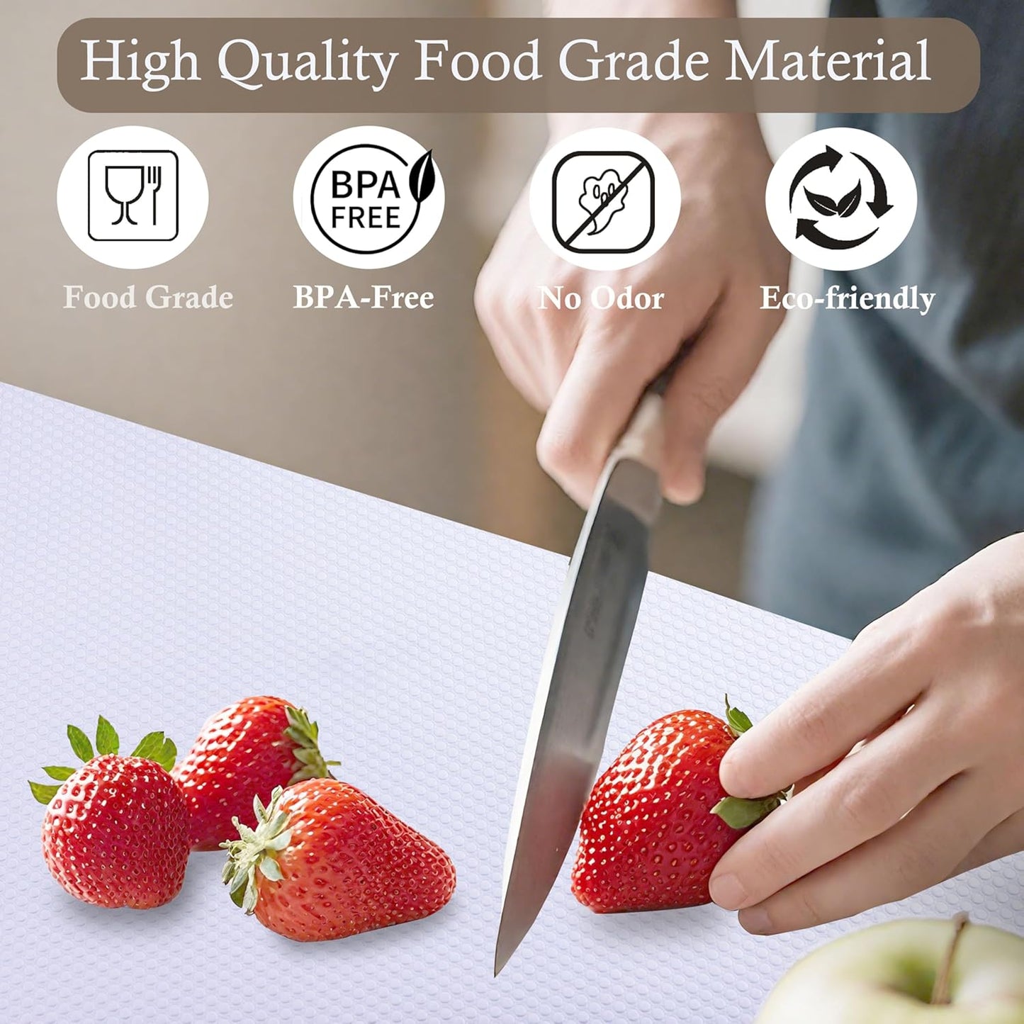 Cabinet Shelf Liners 14 Inch Wide X 20 Ft Kitchen Drawer Liner Non-Adhesive Pantry Cupboard Liner Non-Slip Waterproof & Oil-Proof Refrigerator Shelf Liners Strong Grip Drawer Mat (White)