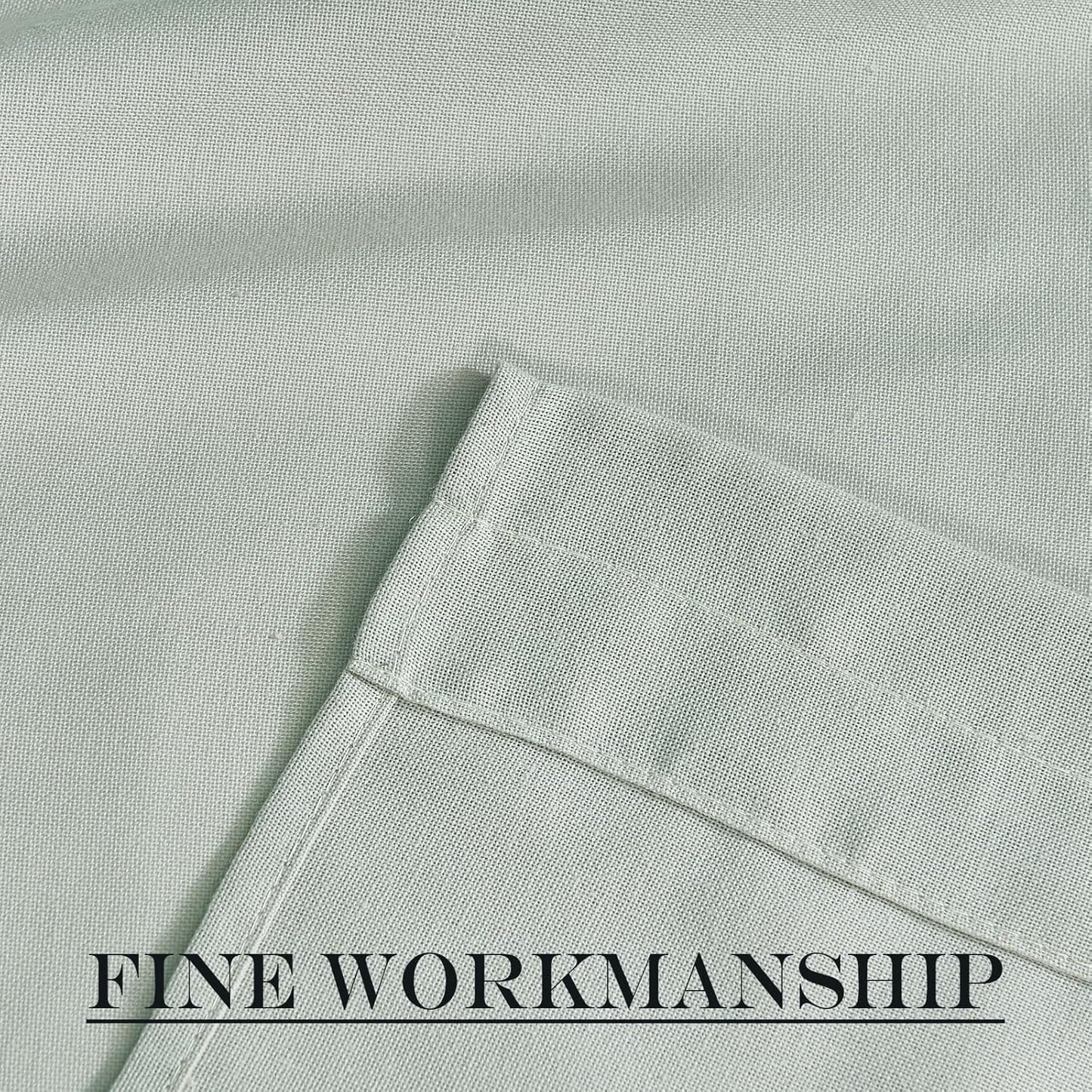 NICETOWN Linen French Door Privacy Light Reducing Door Curtain with Tieback Rod Pocket Sheer Curtain 1 Panel for Glass Feature Open Weave Textured Linen - 26" W x 72" L, Sage Green