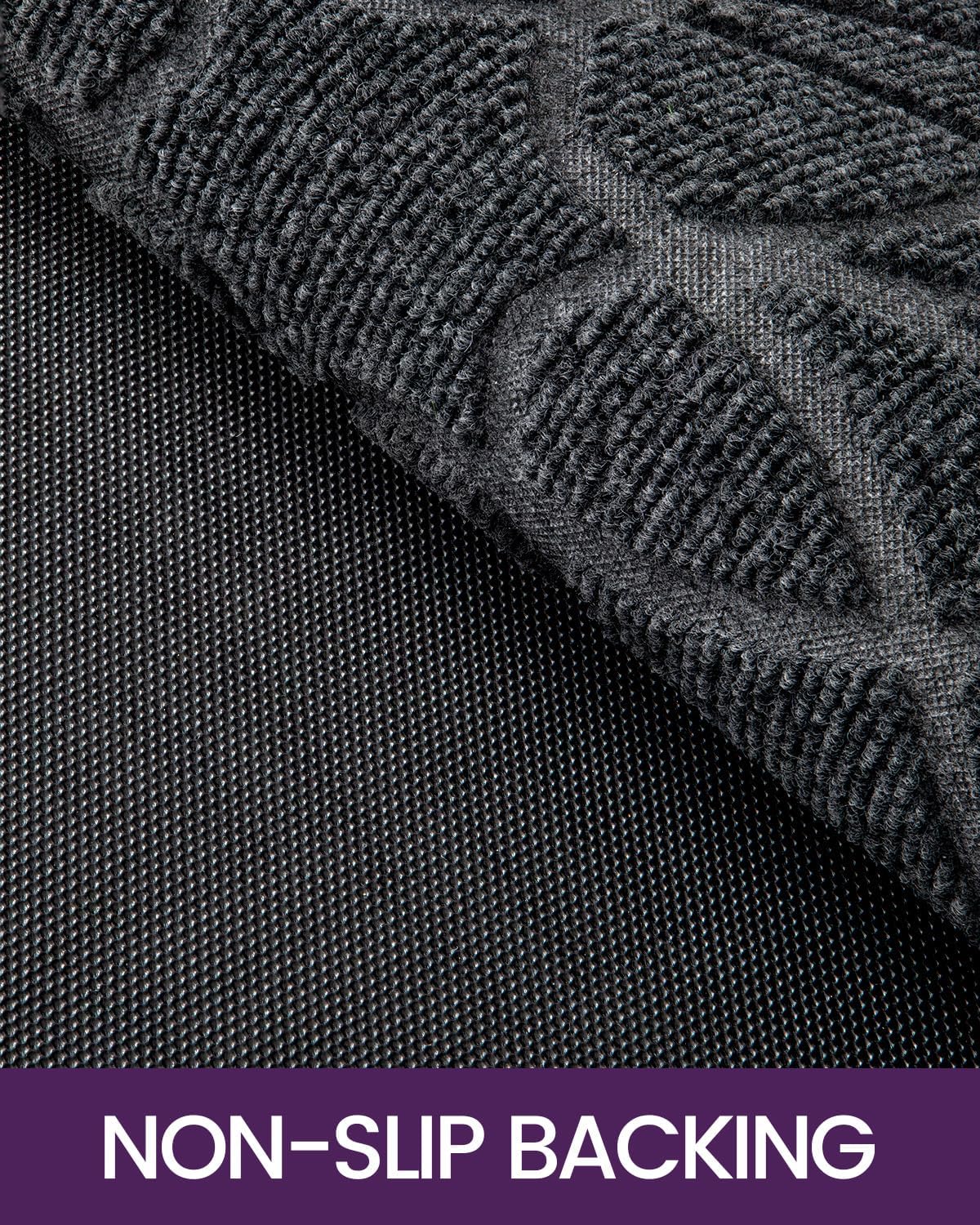 DEXI Front Door Mat Outside Entrance, Heavy Duty Non Slip Low Profile Doormat for Entryway, Trap Dirt and Moisture Welcome Mats, Easy Clean, Patio, Garage, 6x4, Grey