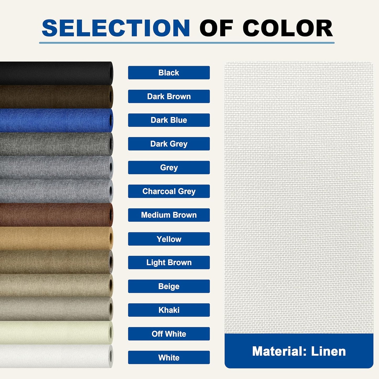 KING MOUNTAIN Linen Repair Patches, Self-Adhesive Fabric Patches, 4 X 63 inch Extra Size, Multi Color, Can be Used for Sofa Repair and Linen Clothes Repair (White)