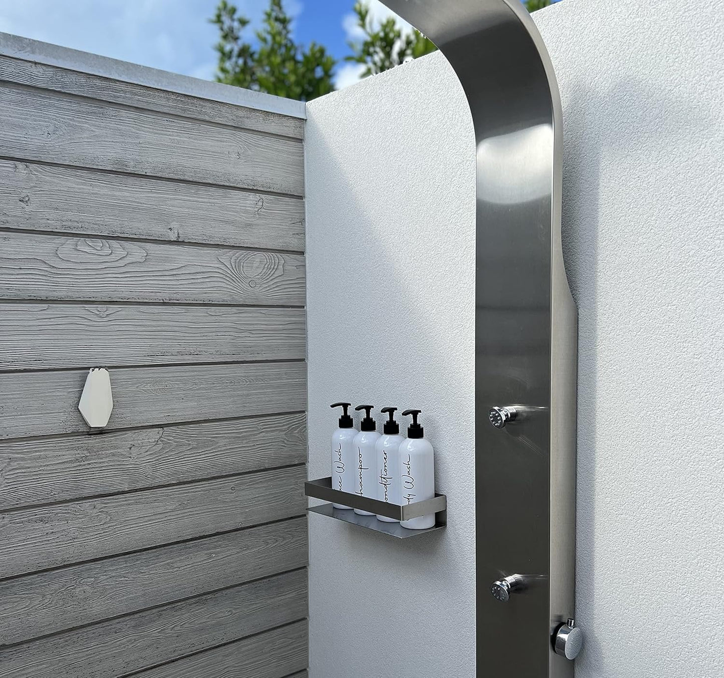 Alora 16oz Refillable Shampoo and Conditioner Dispenser Bottles - Set of 3 - Pump Bottle Dispenser for Shampoo, Conditioner, Body Wash - Empty Plastic Refillable Containers for Shower, Matte White