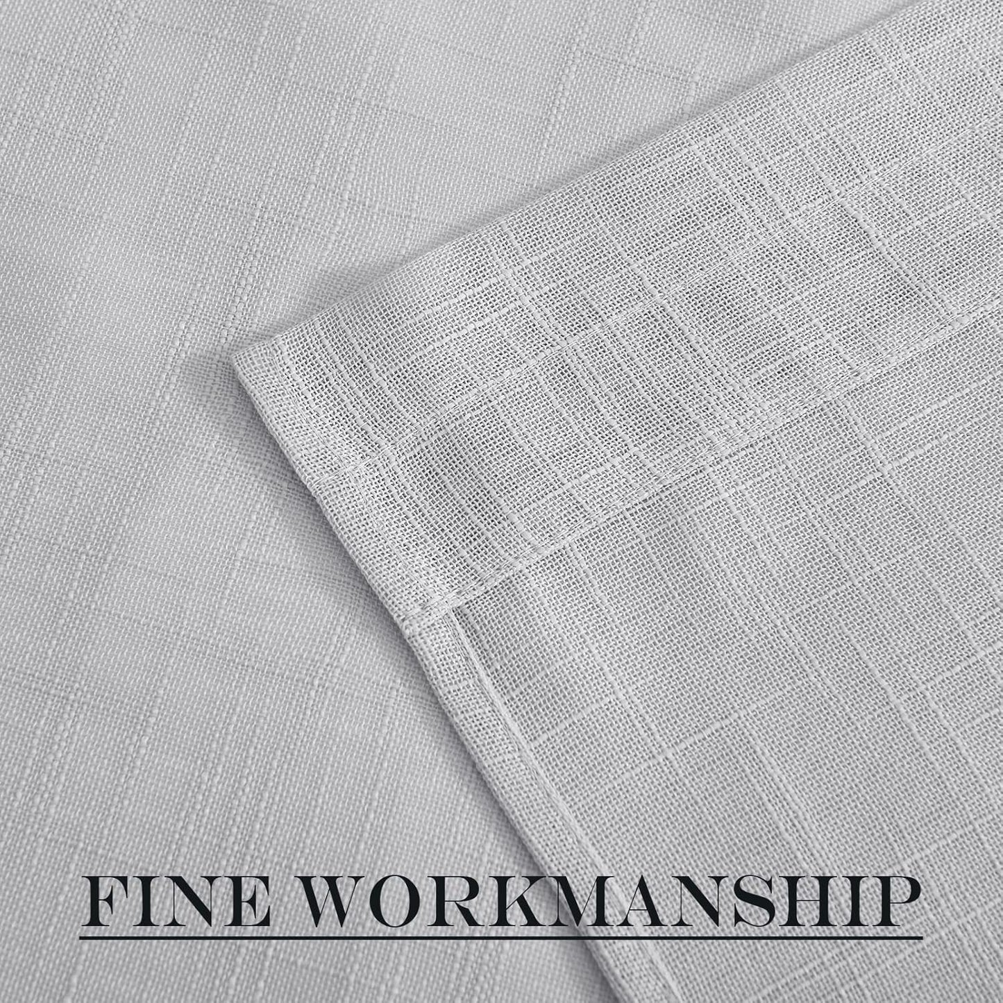 NICETOWN Translucent Door Curtain for Sidelight - Linen Textured French Door Semi Sheer Curtain(Light Grey, 40 inches Length, Single Panel, 1 Tieback Included)