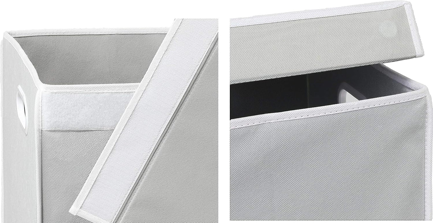 Simple Houseware Double Laundry Hamper with Lid and Removable Bags, Grey