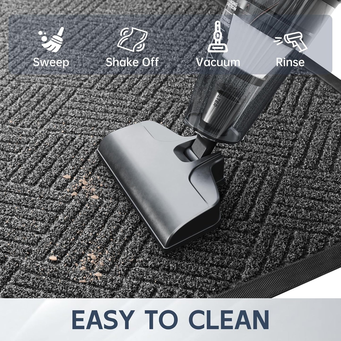 Front Door Mat, 4' x 2' Heavy Duty Indoor Outdoor Doormat, Non-Slip Backing Welcome Mats for Entryway, Low Profile, Commercial Door Mats