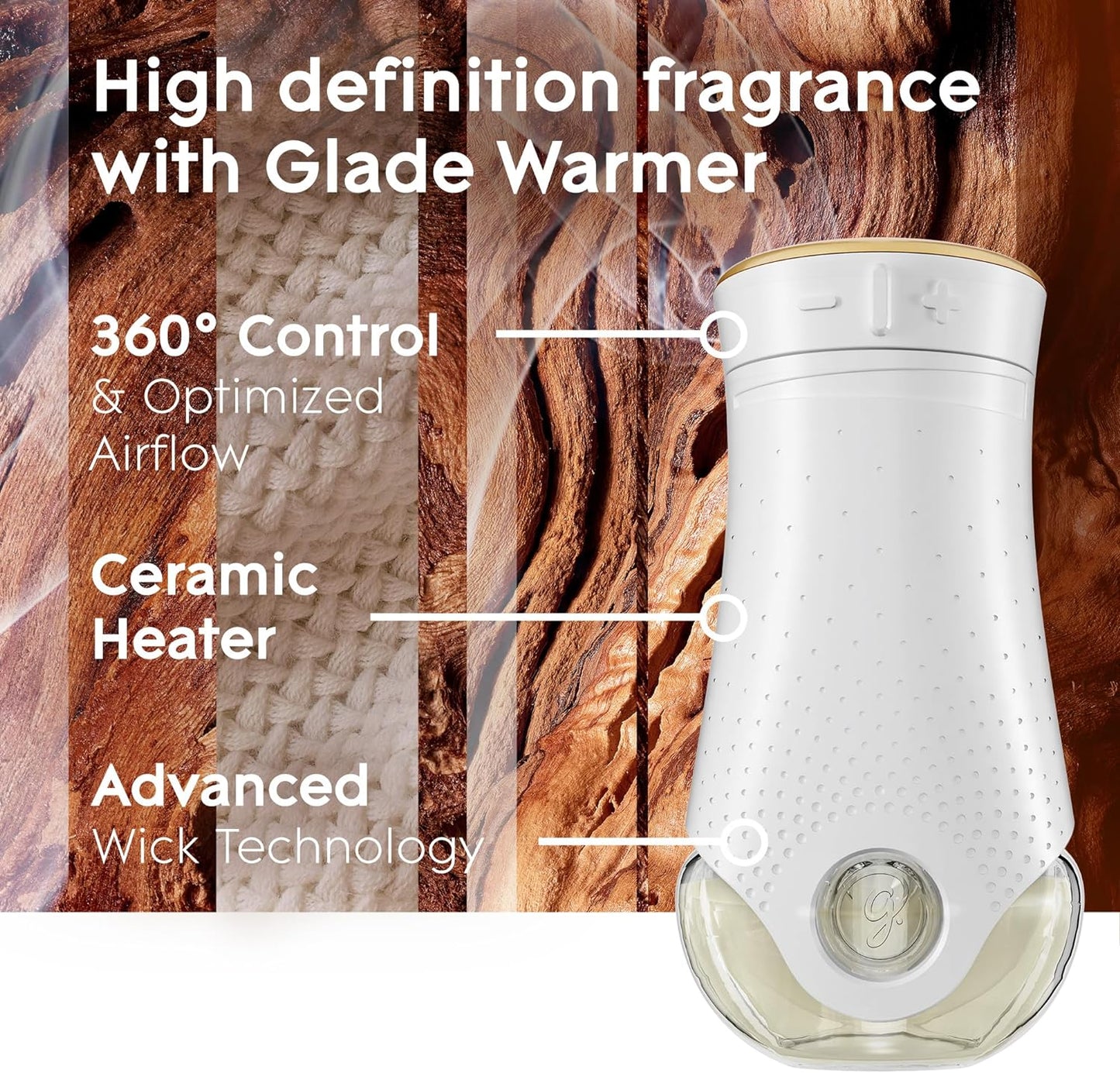 Glade PlugIns Refills Air Freshener, Scented and Essential Oils for Home and Bathroom, Cashmere Woods, 6.7 Fl Oz, 10 Count (Packaging May Vary)