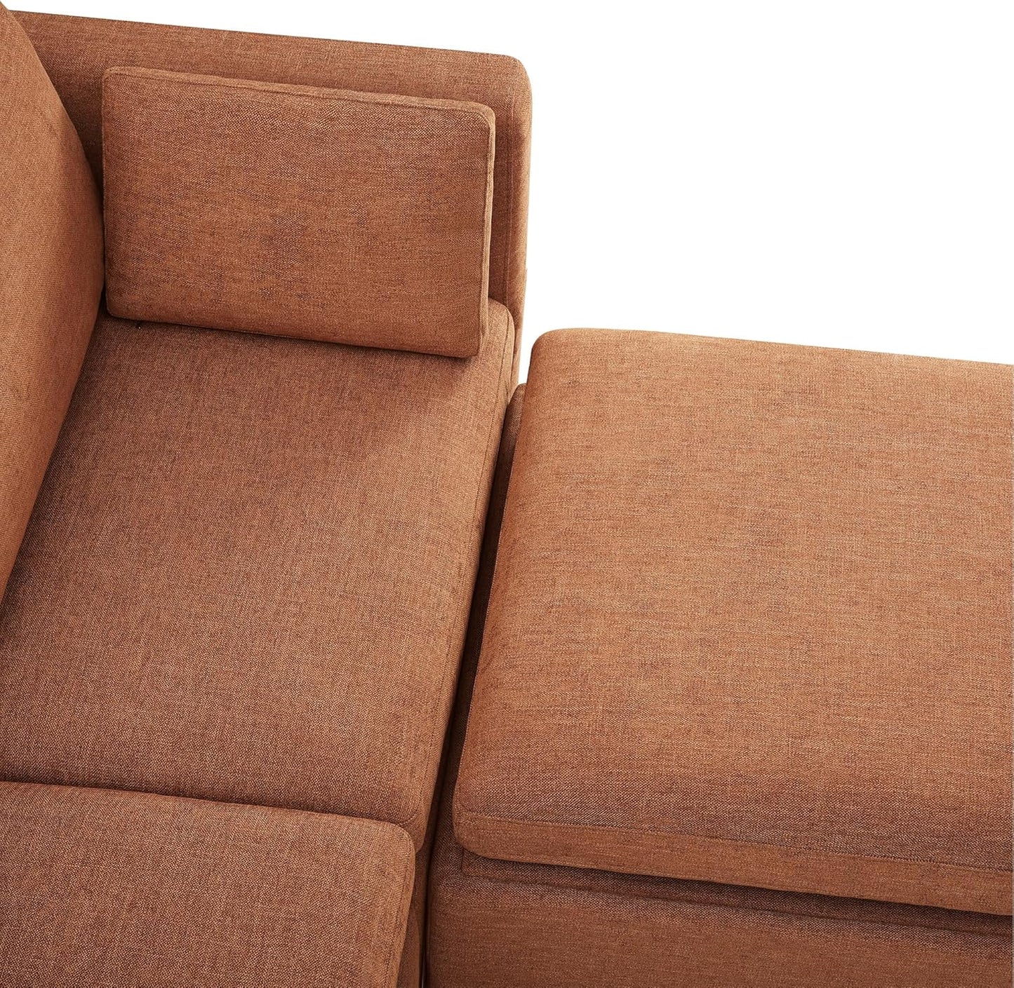 CHITA Oversized Modular Sectional Convertible Fabric Sofa Set, FSC Certified Extra Large Sectional Deep Seat Couch for Living Room,112 inch Width, 3 Seat Modern Modular Sofa, Terracotta