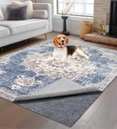 Non-Slip Rug Pads 1/4” Thick, 4x6Ft Waterproof Rugs Non Skid Rug Pad for All Floors and Finishes Durable Hardwood Floor Protective Felt Keeps Rugs in Place, Safe and Secure