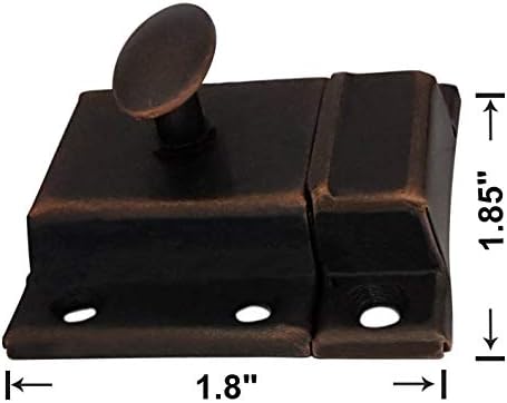 QCAA Oval Turn Cabinet Latch, for Cupboard & Other Furniture, Small, Antique Copper, Made in Taiwan, 4 Pack
