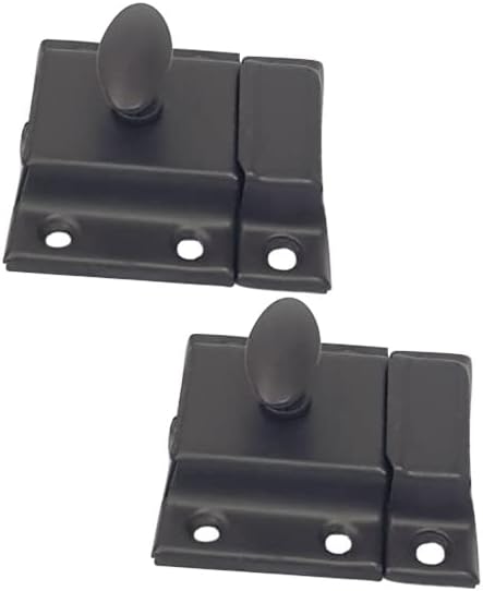 QCAA Oval Turn Cabinet Latch, for Cupboard & Other Furniture, Small, ORB Oil Rubbed Bronze Coated Finish, 2 Pack, Made in Taiwan