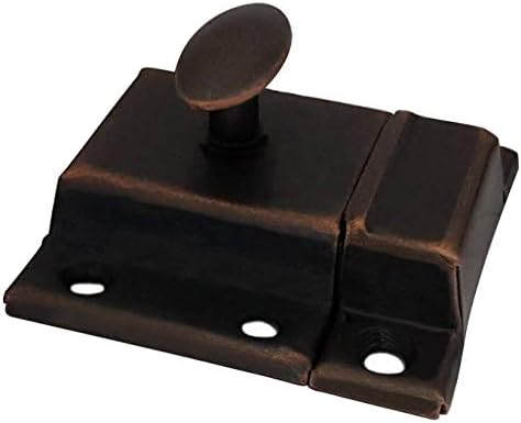 QCAA Oval Turn Cabinet Latch, for Cupboard & Other Furniture, Small, Antique Copper, Made in Taiwan, 4 Pack