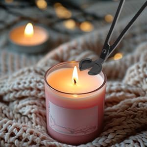 6-Piece Black Candle Wick Trimmer, Polished Wick Cutter Scissor, Premium 430 Stainless Steel Candle Wick Cutter, Wick Clippers Scissor for Elegant Candle Care