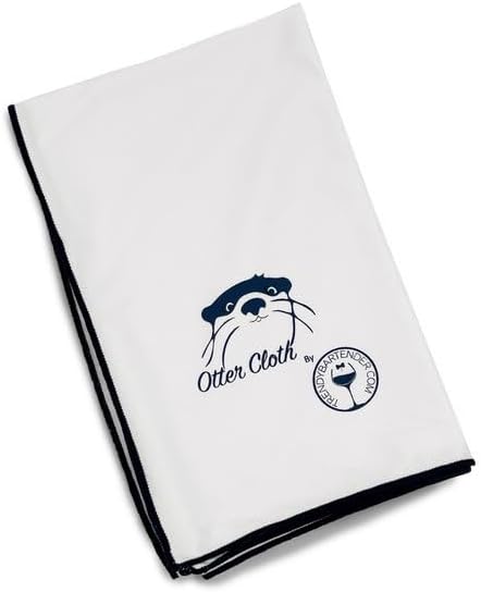 Trendy Bartender Toast to Perfection Microfiber Commercial Grade Glass Polishing Lint-Free Cloth for Spotless Shine and a Residue-Free Finish - 30x30 inch - White