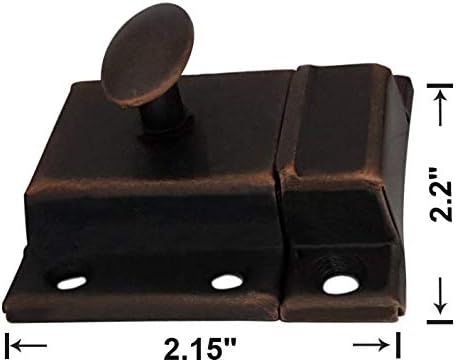 QCAA Oval Turn Cabinet Latch, for Cupboard & Other Furniture, Large, Antique Copper, Made in Taiwan, 4 Pack