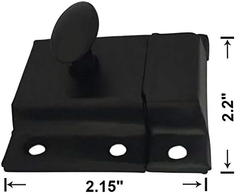 QCAA Oval Turn Cabinet Latch, for Cupboard & Other Furniture, Large, Matte Black, Made in Taiwan, 2 Pack