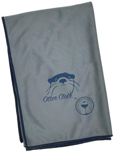 Trendy Bartender Toast to Perfection Microfiber Commercial Grade Glass Polishing Lint-Free Cloth for Spotless Shine and a Residue-Free Finish - 30x30 inch - Grey