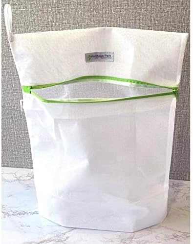 Heritage Park Fine Mesh Laundry Bags - Micro Mesh for Safely Washing Delicates - Gusseted Bottom for Extra Space, Hidden Zipper, and Convenient Hanging Loop - Pack of 2 Small (15" x 18")