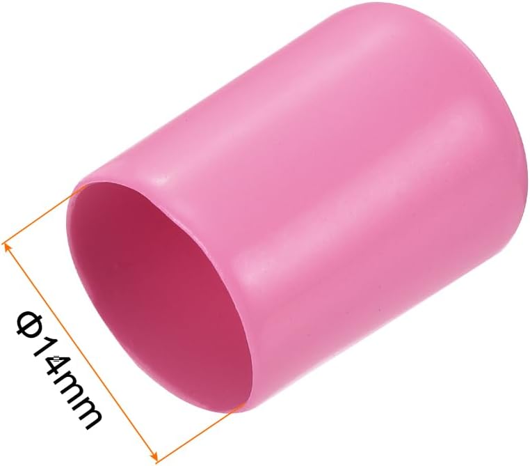 uxcell 20pcs Rubber End Caps 14mm ID Vinyl PVC Round Tube Bolt Cap Cover Screw Thread Protectors Pink
