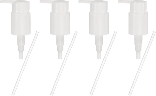 uxcell 4 Pcs Soap Dispenser Pump Heads, Hand Soap Dispensers Top Pumps Replacement Clip-on Pumphead for Standard 24/410 Neck Size Bathroom Lotion Shampoo Bottle, White