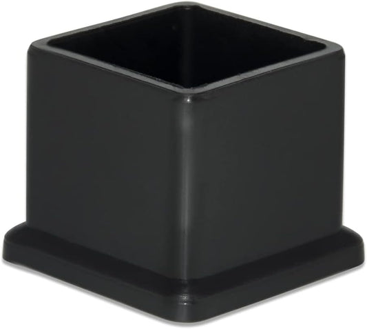 Flyshop Flexible PVC Patio Chair Table Leg Tips Caps Square Furniture Covers 25 x 25 mm, 1" x 1", Black, 20PCS