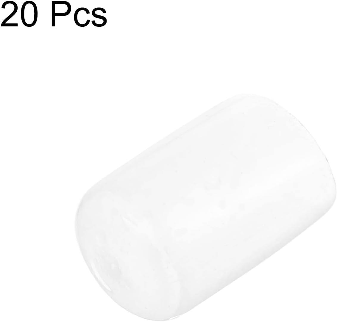 uxcell 20pcs Rubber End Caps Protective Caps 13mm ID Vinyl PVC Round Tube Bolt Cap Cover Screw Thread Protectors, Clear