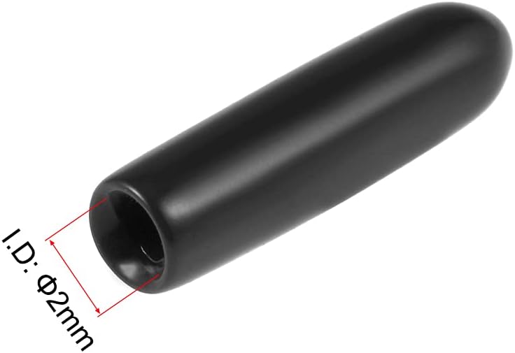 uxcell 20pcs Rubber End Caps 2mm ID Vinyl Round Tube Bolt Cap Cover Thread Protectors Black