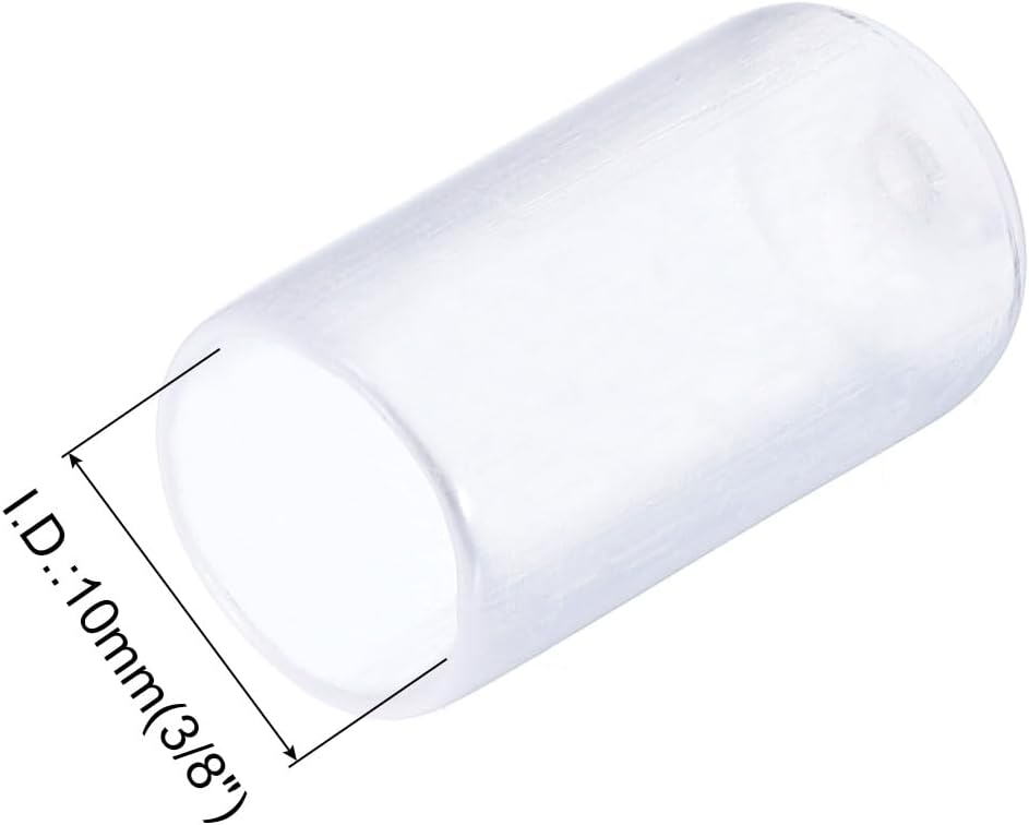 uxcell 20pcs Rubber End Caps 10mm(3/8") ID Vinyl PVC Round Tube Bolt Cap Cover Screw Thread Protectors Clear
