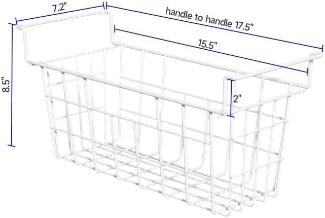 SANNO Chest Freezer Baskets, Deep Freezer Organizer Bins Sturdy Metal Wire Freezer Organizer for Home Kitchen, 17.5in