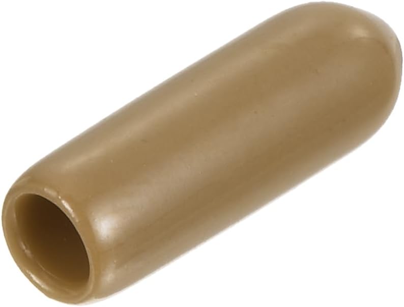 uxcell 20pcs Rubber End Caps 3.5mm(1/8") ID Vinyl PVC Round Tube Bolt Cap Cover Screw Thread Protectors Light Brown